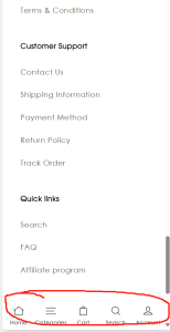 使用2006大佬的手机端底部快捷栏代码的相关问题-Shopify 问答社区